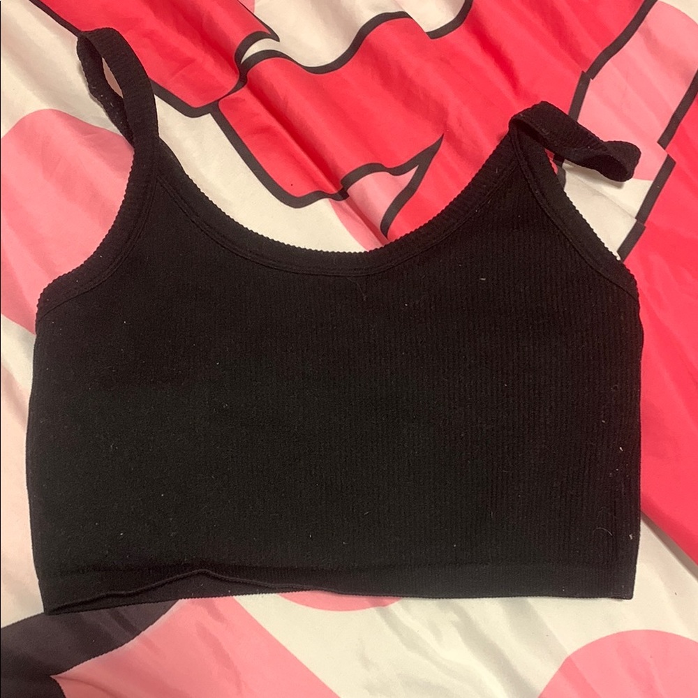 Black Ribbed Women's Top